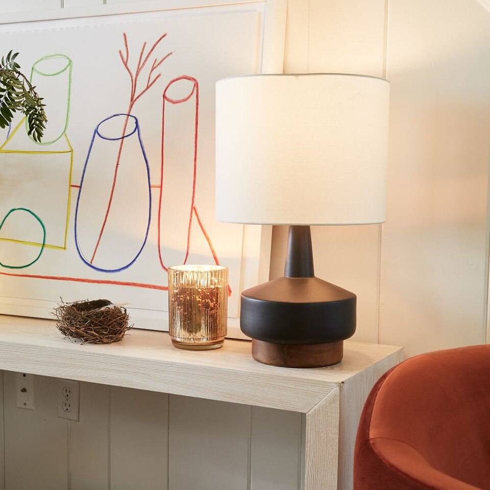 Wood & Ceramic Table Lamp Medium west elm United Kingdom